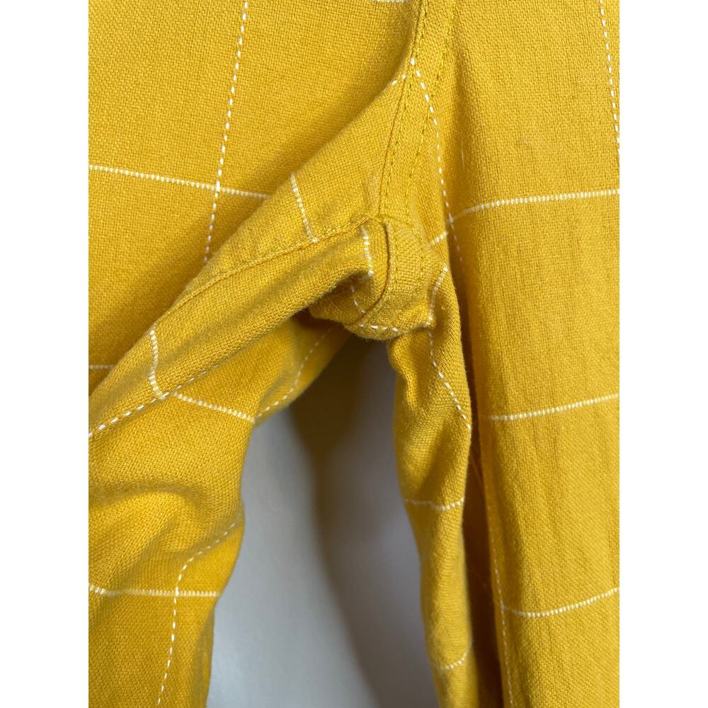 Madewell Emmett Wide Leg Crop Pants Windowpane Golden Yellow Fall Womens 29 - Picture 6 of 16